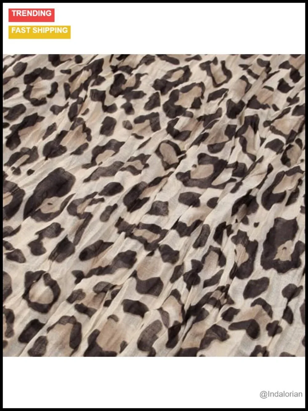 Classic Leopard Print Infinity Fashion Scarf Lightweight Polyester
